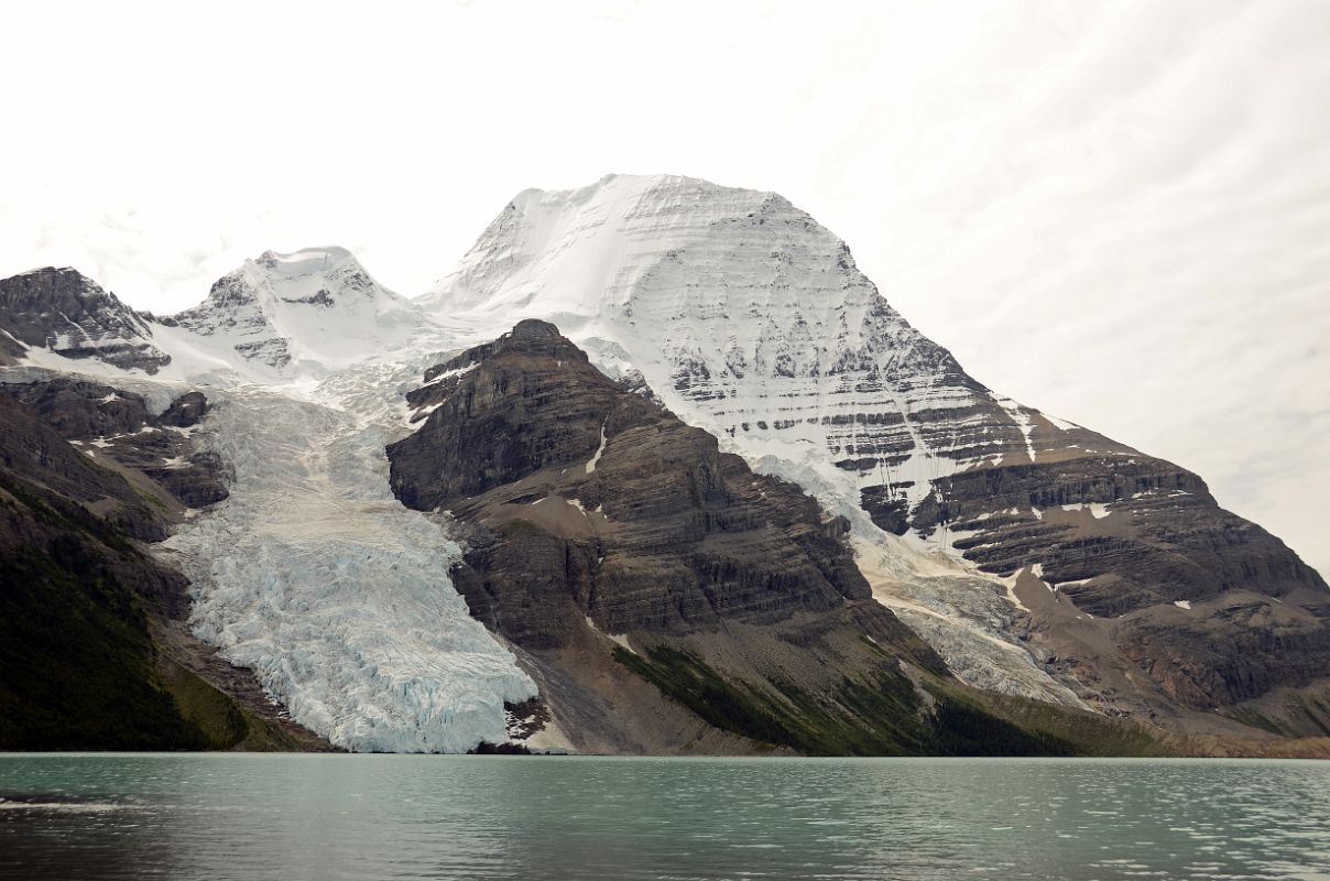 08 Mount Waffl, The Helmet, Mount Robson North Face, Berg Glacier and Berg Lake From Berg Trail At North End Of Berg Lake